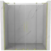 Mexen Velar L Duo schuifdouchedeuren 180 , transparant, goud geborsteld - 871-180-003-02-55