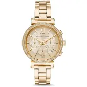Michael Kors NIEUW MK6559 Crystal Gold Dial Dameshorloge UK VERKOPER