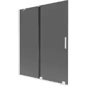 Mexen Velar badwand 2-delig verschuifbaar 140 x 150 , grafiet, wit - 896-140-000-41-20