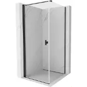 Mexen Mist-B draaibare douchecabine 80 x 80 , transparant, zwart - 8A2T-080-080-70-00