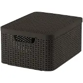 Curver Style Opbergmand M - met Deksel - L 39,3 x B 29,3 x H 18,7 cm - Bruin