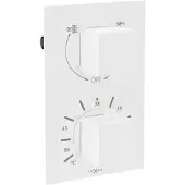 Mexen Cube thermostatische bad-douchekraan 2-weg, wit - 77502-20