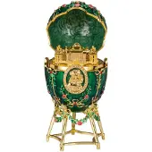 Danila-Souvenirs Faberge-stijl Alexander Palace-ei juwelendoos juwelenkistje 14 cm groen