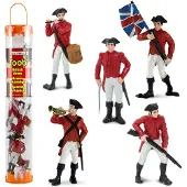Safari Ltd. Revolutionary War British Army Designer TOOB - Set of 6 Detailed Miniature Figures Including General Cornwallis - Educational Toy Figurine