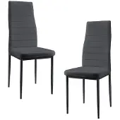 Helloshop26 Set van 2 eetkamerstoelen stapelbare kunststof 96 cm donkergrijs
