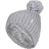 Heat Holder - Thermische Pom Pom Bobble-hoed voor dames - Lichtgrijs