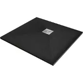 Mexen Stone+ composiet douchebak vierkant 100 x 100 , zwart - 44701010