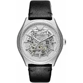Giorgio Armani AR60003 Automatisch zwart lederen herenhorloge