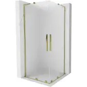 Mexen Velar L Duo schuifdouchecabine 90 x 90 , satijn, goud - 871-090-090-02-33-50