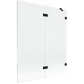 Mexen Lunar badkamerwand 2-vleugelig rechts 140 x 150 , transparant, zwart - 897-140-100-70-00-P