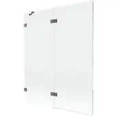 Mexen Lunar badscherm 2-delige linkerzij 140 x 150 , transparant, kanonmetaal - 897-140-100-95-00-L