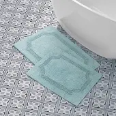 Laura Ashley Omkeerbare katoenen badmattenset 2-delig Aqua