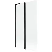Mexen Mist L badscherm 2-delig 100 x 150 , transparant, zwart - 8A9L-100-011-70-00