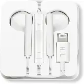Avizar iPhone Lightning bedrade hoofdtelefoon Handsfree kit Bediening+Microfoon Wit