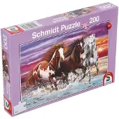 Schmidt Puzzel Dieren - - Trio van wilde paarden - 200 stukken - Paars - Kind