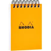 Rhodia 11500C - Spiraalnotitieboek (volledig gebonden) Oranje - A7 - Kleine ruitjes - 80 uitneembare vellen 80G Clairefontaine-papier - Klassieke zach
