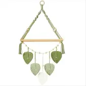 Torribaly Macramé wandplank - Boho plantenhangerplanken met handgemaakte geweven stof