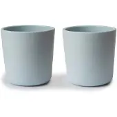 Mushie Serviesbekers voor kinderen | Gemaakt in Denemarken Set van 2 (Poederblauw)