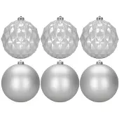 Springos Kerstballen | 6 Stuks | 15 cm | Zilver