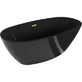 Mexen Eris vrijstaande badkuip 170 x 80 , zwart, overloop goud - 53441708070-50