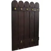 MCW Wandkapstok -N95, kapstokpaneel, paulownia 7 haken 86x60cm ~ bruin