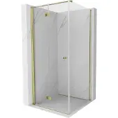 Mexen Mist-F inklapbare douchecabine links 100 x 100 , transparant, goud - 8A6T-100-100-50-00-L