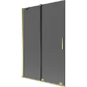 Mexen Velar badscherm 2-vleugelig schuifbaar 120 x 150 , grafiet, goud - 896-120-000-41-50