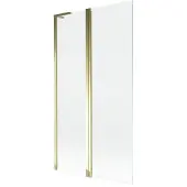 Mexen Mist L badscherm 2-delig 100 x 150 , transparant, goud - 8A9L-100-011-50-00
