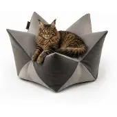 Lionto Sterrenkussen kat, zacht kattenbed 85x45 cm lichtgrijs/donkergrijs
