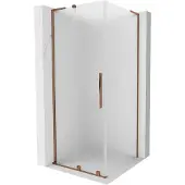 Mexen Velar L schuifdouchecabine 120 x 120 , matglas, roze goud - 871-120-120-33-60