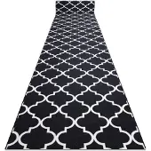 Rugsx Gegummeerde bestrating 120 cm Marokkaanse Klaver zwart TRELLIS 30350 120x390 cm