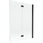 Mexen Mist tweevleugelige douchewand rechts 130 x 150 , transparant, zwart - 8A9-130-002-70-00-P