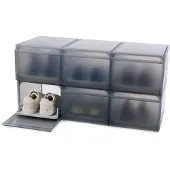 SmartaSaker ShoeCase Premium Shoe Storage Box Grey (Set van 6)