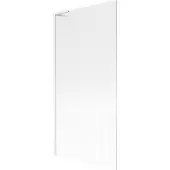 Mexen Next L badscherm 1-delig 90 x 150 , gestreept, wit - 895-090-000-03-09-20