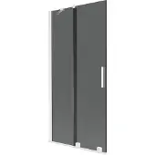 Mexen Velar badwand 2-vleugelig schuifbaar 95 x 150 , grafiet, wit - 896-095-000-41-20