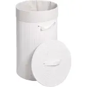 MCW Wasmand -C21, Wasbox Wasbox Wasbox, bamboe rond 59x35cm 50l ~ wit