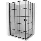 Mexen Mist-B Duo draaideur-douchecabine 90 x 100 , zwart rooster, zwart - 8A2-090L-100P-70-77