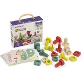 Miniland Bouten En Moeren - 23X19X8Cm - 24 Delen - Met 4 Voorbeeldkaarten - 2 Jaar