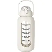 Tlily 64oz glazen waterflessen met rietje, fles wit