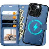 Ocase voor iPhone 16 Pro Max hoesje Afneembare portemonnee-hoes met kaarthouder [2 in 1] PU lederen flip-foliohoes met RFID-blokkeerstandaard Polsban