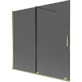 Mexen Velar badwand tweedelig schuifbaar 170 x 150 , grafiet, goud - 896-170-000-41-50