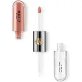 KIKO Milano Unlimited Double Touch 129 vloeibare lippenstift met een heldere afwerking in twee stappen. Gaat tot 12 uur mee. Basiskleur zonder ov