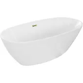 Mexen Eris vrijstaand bad 180 x 95 , wit, overloop goud - 53441809500-50