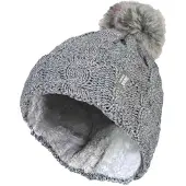 Heat Holder - Thermische pomponhoed voor dames - Lichtgrijs