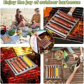 Semoic 2 stuks BBQ Hotdog Griller, BBQ Hotdog Roller, Stai
