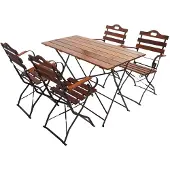 Mendler Biertuin-set -J40, bistroset klaptafel klapstoel, horecakwaliteit acacia MVG-gecertificeerd ~ bruin