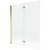 Mexen Mist douchewand 2-delig links 140 x 150 , transparant, goud - 8A9-140-002-50-00-L