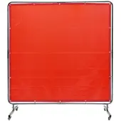 DUOKU Laserscherm--6' x 6' met Vlamdicht Vinylbescherming op 4 Zwenkwielen-Rood