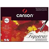 Canson Figueras Olie & Acryl 290gsm Papierblok Inclusief 10 vellen Formaat: 33x24cm Canvas-achtige textuur