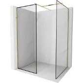 Mexen Kioto douchewand Walk-in 110 x 110 , zwart frame, goud - 800-110-202-50-70-110
